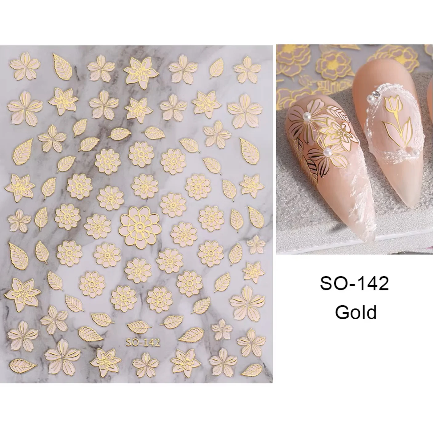 Nail Art Stickers - Flowers Set 1 (SO-142)