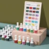 Crackle Gel Collection – 27 Colors | 24 Gel Polish + 3 Base Colors + Display