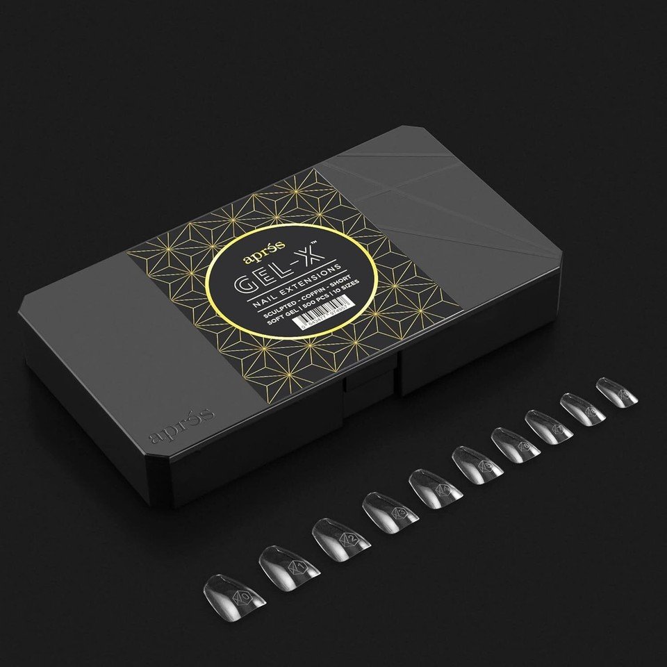 Apres Gel-X Sculpted Coffin Short Tips Box 10 Sizes 500pcs